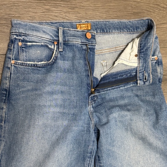MOTHER The Kick It Jeans in Scenic Route Straight Leg High Rise 32" Inseam Sz 28 - Picture 11 of 13